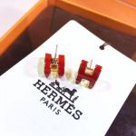 Perfect Replica Hermes H Earring-Red And Yellow Gold 